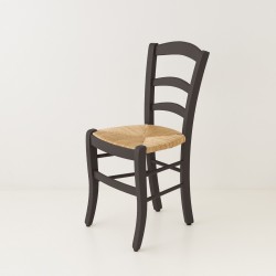 Chaise campagne paillée gris basalte