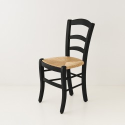 Chaise campagne paillée noir