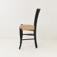 Chaise campagne paillée noir vue de profil