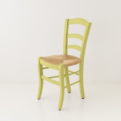Chaise campagne paillée anis