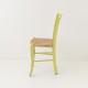 Chaise campagne paillée anis vue de profil