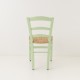 Chaise campagne paillée vert tilleul vue de dos