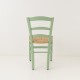 Chaise campagne paillée vert jade vue de dos