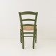 Chaise campagne paillée vert olive vue de dos