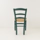 Chaise campagne paillée vert sapin vue de dos