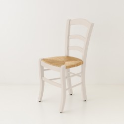 Chaise campagne paillée rose poudre