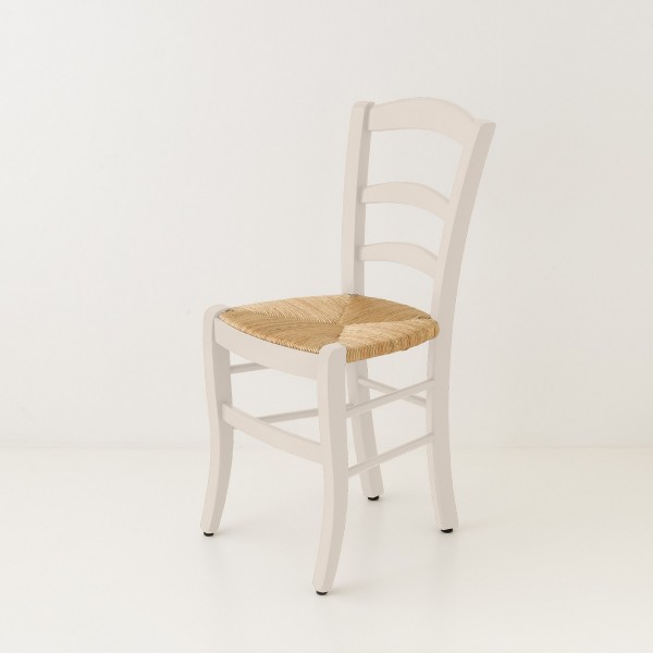 Chaise campagne paillée rose poudre