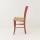 Chaise campagne paillée brique vue de profil