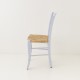 Chaise campagne paillée bleu dragée vue de profil
