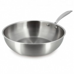 Wok 28 cm inox tricouches Ménastyl