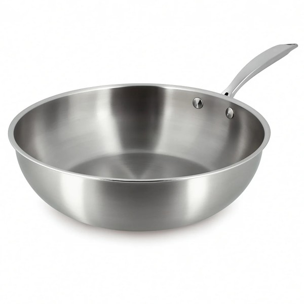 Wok 28 cm inox tricouches Ménastyl