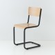 chaise cantilever tube + bois coloris anthracite