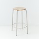 tabouret ht 65 cm tube + bois coloris sable