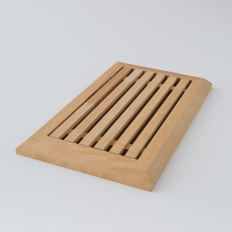 Planche à Découper Pain TNNature En Bois De Hêtre Massif Avec Rainures Et Ramasse-Miettes - 40 X 25 X 2,5 Cm