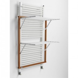 Etendoir de radiateur ton merisier en situation