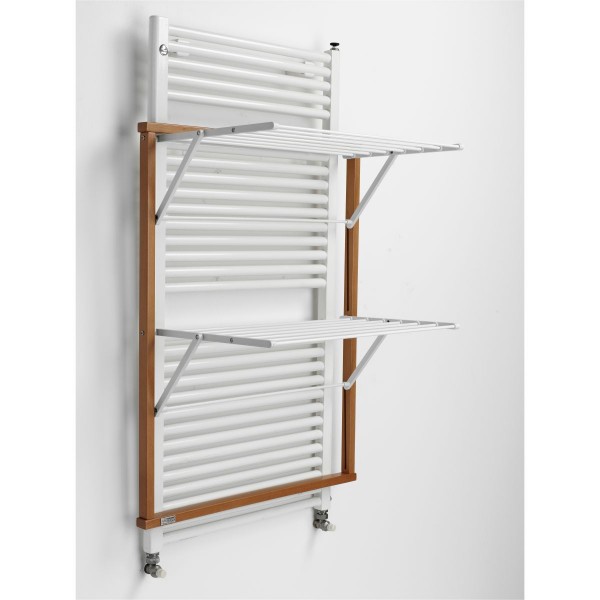 Etendoir de radiateur ton merisier en situation