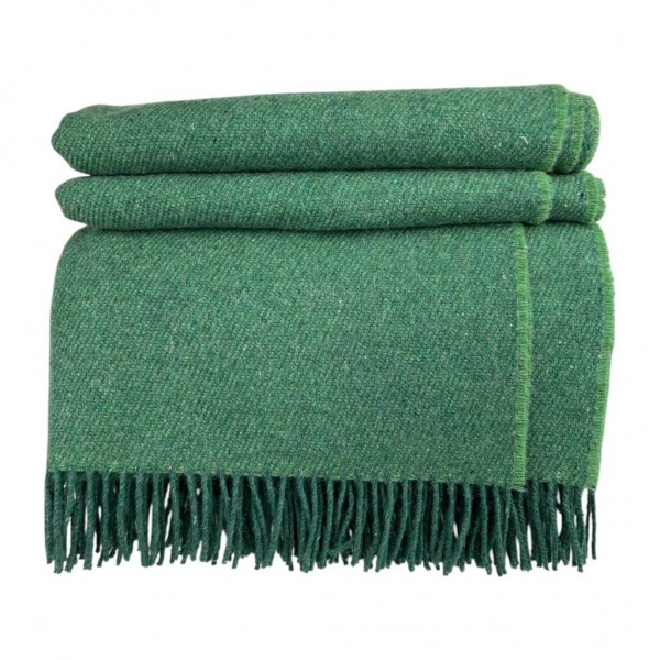 plaid laine lambswool recyclé vert frais McNutt of Donegal