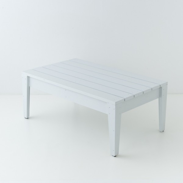 Table basse de jardin en mélèze 100x60 coloris iceberg