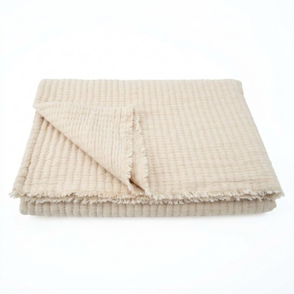 Boutis en coton coloris latte