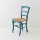 Chaise campagne paillée bleu orage