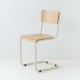 		chaise cantilever tube + bois coloris sable