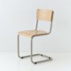 chaise cantilever tube + bois coloris silex