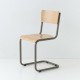 chaise cantilever tube + bois coloris taupe