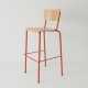 chaise haute 80cm coloris tube rouge