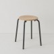 tabouret ht 46 cm tube + bois coloris anthracite