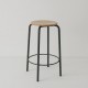 tabouret ht 65 cm tube + bois coloris anthracite