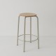 tabouret ht 65 cm tube + bois coloris silex