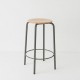 tabouret ht 65 cm tube + bois coloris taupe