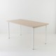 Table 160x80 plateau chêne époxy blanc