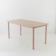 Table 160x80 plateau chêne époxy rose