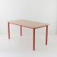 Table 160x80 plateau chêne époxy rouge