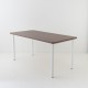 Table 160x80 plateau noyer époxy blanc