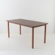 Table 160x80 plateau noyer époxy brique