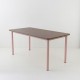 Table 160x80 plateau noyer époxy rose