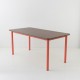 Table 160x80 plateau noyer époxy rouge