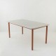 Table 160x80 plateau travertin époxy brique