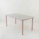 Table 160x80 plateau travertin époxy rose