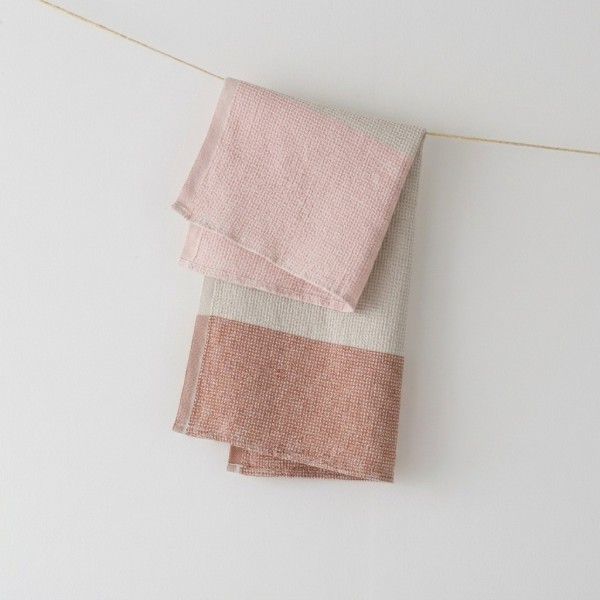 serviette lin-tencel Terva rose multi 48x70 Lapuan Kankurit