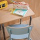 chaise enfant bleu pastel pour petit bureau