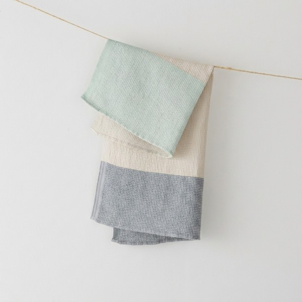 serviette lin-tencel Terva bleu multi 48 x70 Lapuan Kankurit