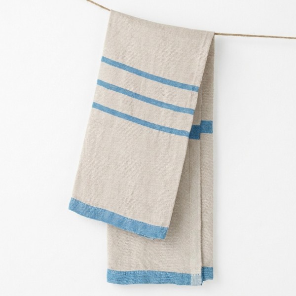 serviette lin gris bleu 48x70 Lapuan Kankurit