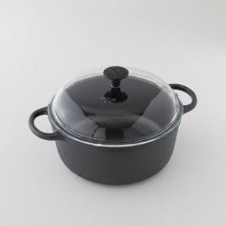 Cocotte ronde en fonte brute 