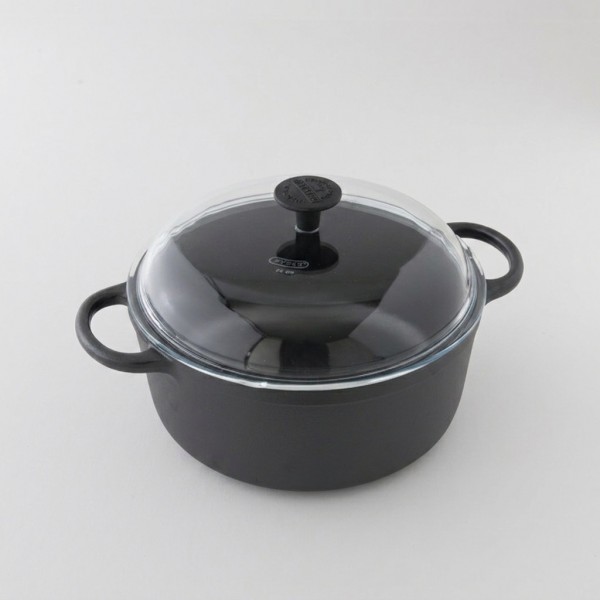 Cocotte ronde en fonte brute 4L
