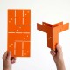 cornière Y trois axes 45 orange
