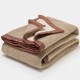 Couverture en laine sans teinture reversible bords havane