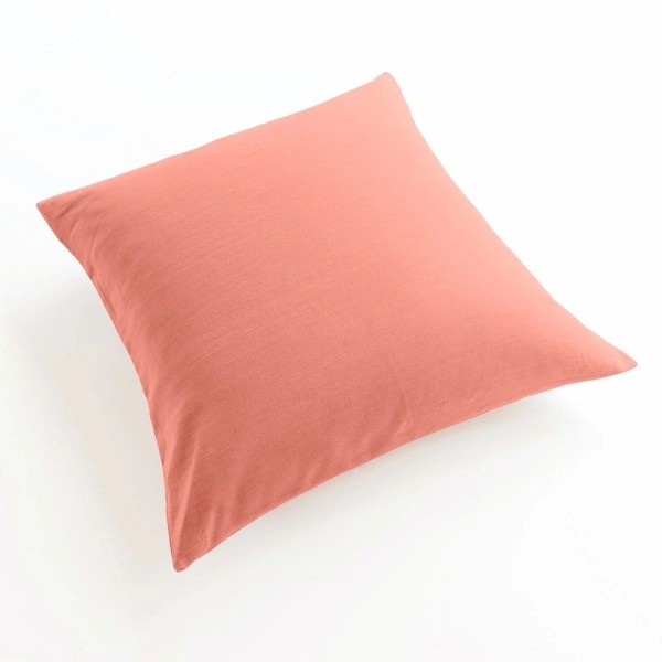 taie oreiller et traversin lin corail 65x65